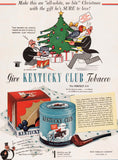 Vintage magazine ad KENTUCKY CLUB tobacco 1941 Christmas theme Otto Soglow art