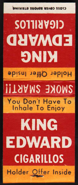 Vintage full matchbook KING EDWARD CIGARILLOS #2 Smoke Smart Holder Offer inside