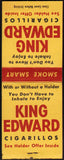 Vintage full matchbook KING EDWARD CIGARILLOS #1 Smoke Smart Holder Offer inside