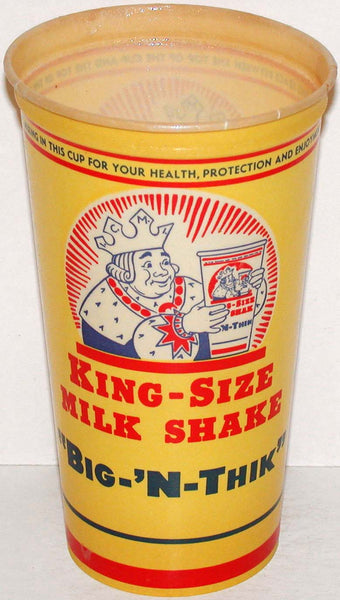 Vintage paper cup BIG N THIK King Size Milk Shake king pictured unused n-mint