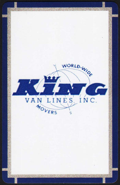 Vintage playing card KING VAN LINES INC World Wide Movers blue Wichita Kansas