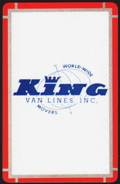 Vintage playing card KING VAN LINES INC World Wide Movers orange Wichita Kansas