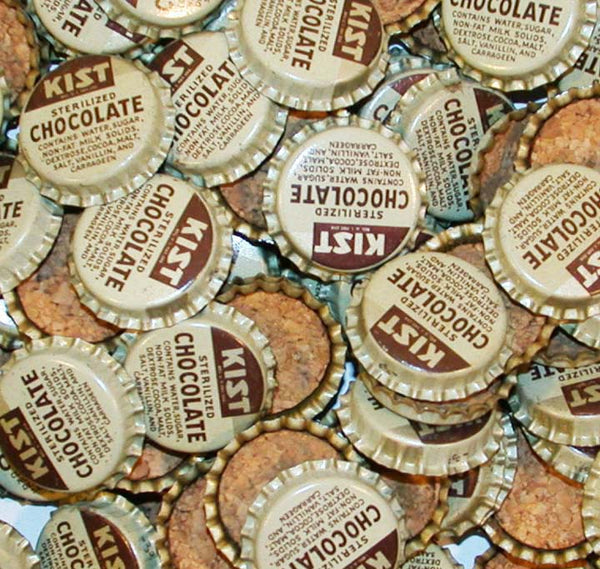 Soda pop bottle caps Lot of 12 KIST STERILIZED CHOCOLATE cork new old stock