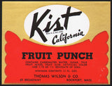 Vintage soda pop bottle label KIST CALIFORNIA FRUIT PUNCH new old stock n-mint