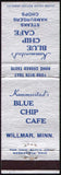Vintage matchbook cover KOMMERSTADS BLUE CHIP CAFE from Willmar Minnesota