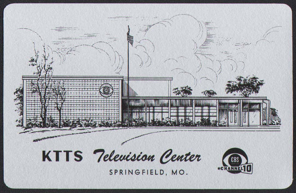 Vintage playing card KTTS TELEVISION CENTER Springfield Missouri CBS Channel 10