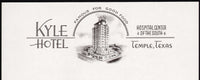 Vintage letterhead KYLE HOTEL #1 old hotel pictured Temple Texas unused n-mint+