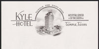 Vintage letterhead KYLE HOTEL #2 old hotel pictured Temple Texas unused n-mint+