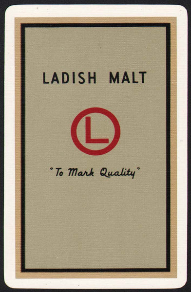 Vintage playing card LADISH MALT black border Mark Quality Milwaukee Wisconsin