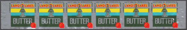 Vintage wrappers LAND O LAKES BUTTER indian maiden Mia Minneapolis Lot of 6 pats