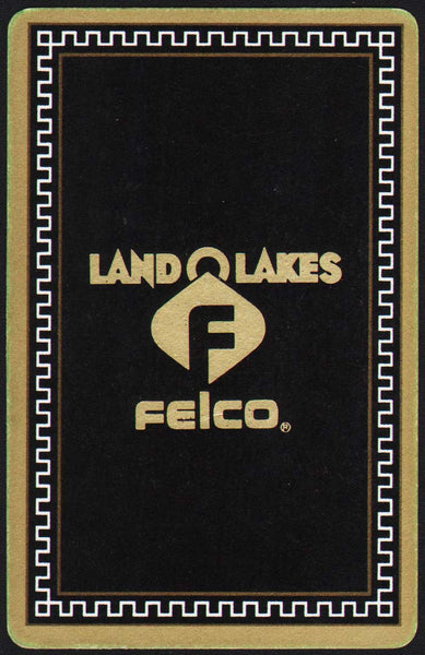 Vintage playing card LAND O LAKES Feico black gold and white picturing the logo