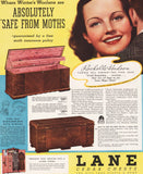 Vintage magazine ad LANE CEDAR CHESTS 1937 picturing movie star Rochelle Hudson