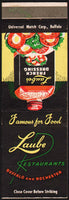 Vintage matchbook cover LAUBE RESTAURANTS French Dressing Buffalo Rochester NY