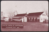 Vintage playing card LAYS CAFÉ and COTTAGES brown real photo picture Kingdom City MO