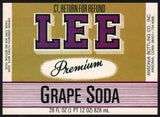 Vintage soda pop bottle label LEE GRAPE SODA Ansonia Connecticut new old stock