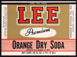 Vintage soda pop bottle label LEE ORANGE DRY Ansonia Connecticut new old stock