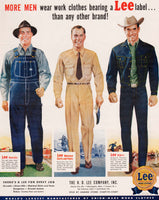 Vintage magazine ad LEE WORK CLOTHES The H D Lee Company 1951 workmen pictured