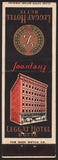 Vintage matchbook cover LEGGAT HOTEL with early hotel pictured Butte Montana