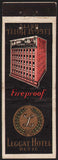 Vintage matchbook cover LEGGAT HOTEL picturing the old hotel Butte Montana
