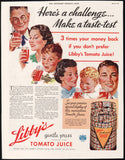 Vintage magazine ad LIBBYS TOMATO JUICE 1937 people and grocery display pictured