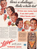 Vintage magazine ad LIBBYS TOMATO JUICE 1937 people and grocery display pictured