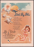 Vintage magazine ad LIFE FORMFIT bra 1942 girlie Little Boy Blue Merlin Enabnit