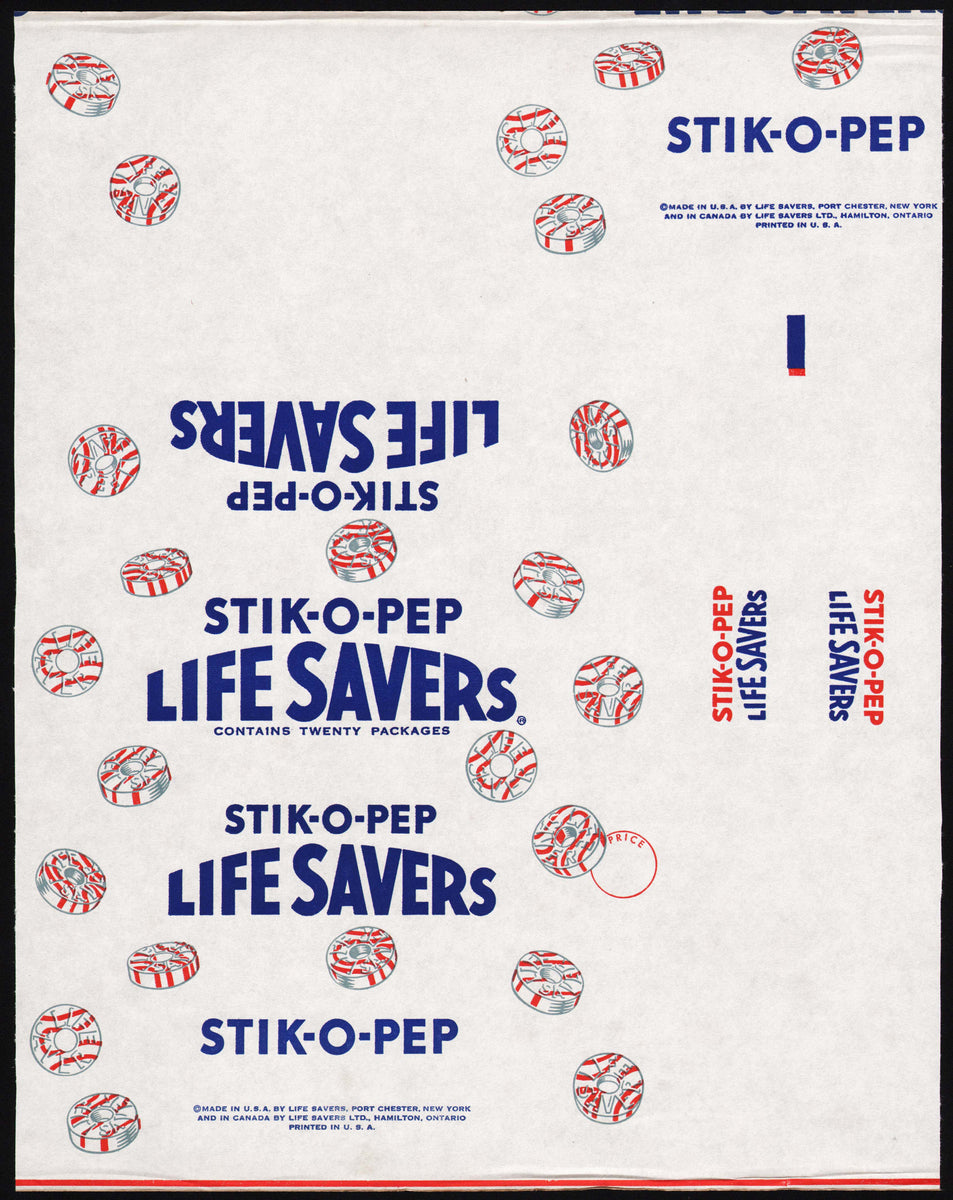 Wrappers Life Vintage wrapper LIFE SAVERS Stik O Pep candy pictured Port Chester New ...