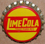 Vintage soda pop bottle caps LC LIME COLA Collection of 2 different cork lined