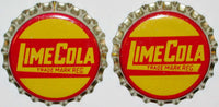 Soda pop bottle caps LIME COLA Lot of 2 cork lined EARLY ONE new old stock