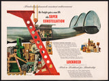 Vintage magazine ad LOCKHEED SUPER CONSTELLATION plane pictured 1953 Henninger art