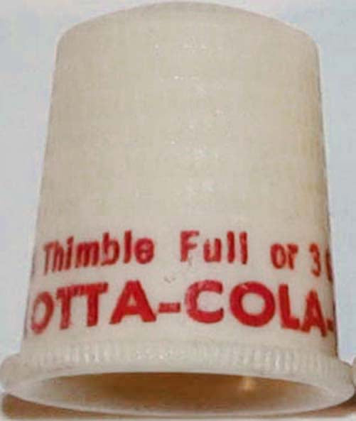 Vintage thimble LOTTA COLA soda pop unused new old stock in n-mint condition