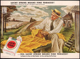 Vintage magazine ad LUCKY STRIKE CIGARETTES 1943 Tobacco Expert Joe Jones art