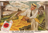 Vintage magazine ad LUCKY STRIKE CIGARETTES 1943 Tobacco Expert Joe Jones art