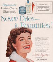 Vintage magazine ad LUSTRE CREME SHAMPOO 1955 Debbie Reynolds in The Tender Trap