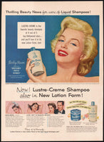 Vintage magazine ad LUSTRE CREME SHAMPOO 1953 Marilyn Monroe movie star pictured
