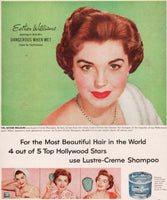 Vintage magazine ad LUSTRE CREME SHAMPOO 1953 Esther Williams Dangerous When Wet