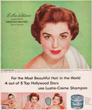 Vintage magazine ad LUSTRE CREME SHAMPOO 1953 Esther Williams Dangerous When Wet