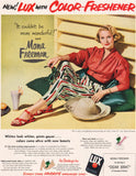 Vintage magazine ad LUX detergent from 1951 picturing Mona Freeman in Dear Brat