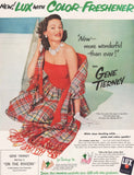 Vintage magazine ad LUX detergent 1951 picturing Gene Tierney in On The Riviera