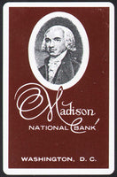 Vintage playing card MADISON NATIONAL BANK president pictured brown Washington DC