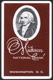 Vintage playing card MADISON NATIONAL BANK president pictured brown Washington DC