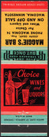 Vintage matchbook cover MAGGIES BAR bottle glasses pictured Waconia Minnesota