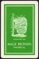 Vintage playing card MAGIE BROTHERS Rock Brand Oils Balanced Rock pictured Chicago