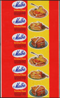 Vintage bread wrapper MALBIS dated 1955 sandwich pictures Mobile Alabama unused