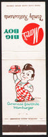 Vintage matchbook cover MARCS BIG BOY Family Restaurants Wisconsin Minn Iowa ILL