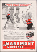 Vintage magazine ad MAREMONT MUFFLERS from 1947 elephants hanging tailpipes pictured