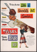Vintage magazine ad MARS BAR 10 cents from 1951 woman holding candy bar pictured