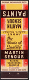 Vintage matchbook cover MARTIN SENOUR PAINTS Varnishes Enamels The Home of Quality