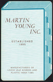 Vintage playing card MARTIN YOUNG INC die cut binder tabs blue Cincinnati Ohio