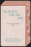 Vintage playing card MARTIN YOUNG INC die cut binder tabs brown Cincinnati Ohio